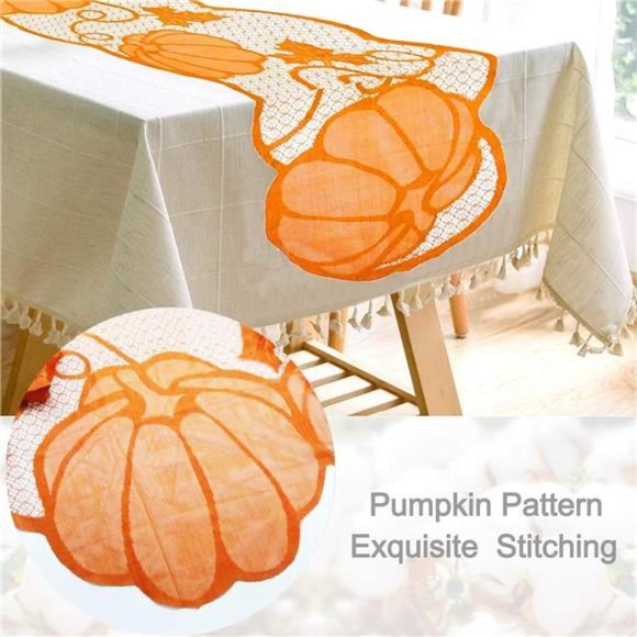 Fall Table Runner Thanksgiving Decorations 13x72 Inch Maple Leaves Table Runner - Picture 5 of 6